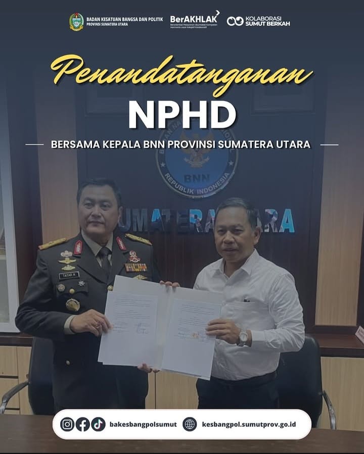 PENDATANGANAN NPHD BERSAMA KEPALA BNN PROVINSI SUMATERA UTARA TAHUN 2026