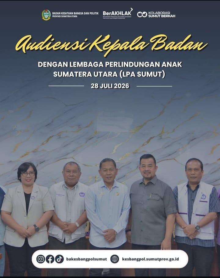 AUDIENSI KEPALA BADAN DENGAN LEMBAGA PERLINDUNGAN ANAK SUMUT (LPA)