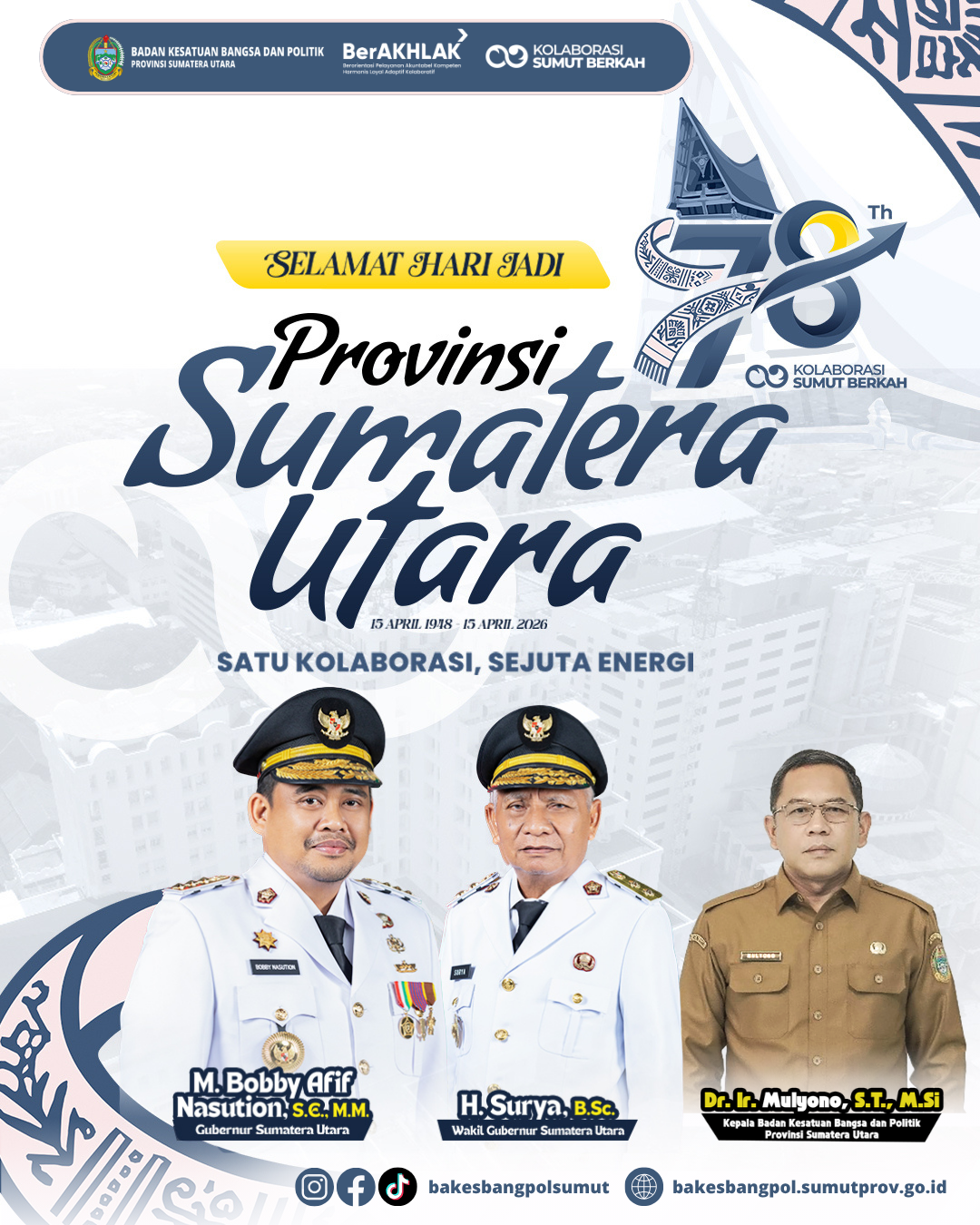 SELAMAT HARI JADI PRIVINSI SUMATERA UTARA 78Th