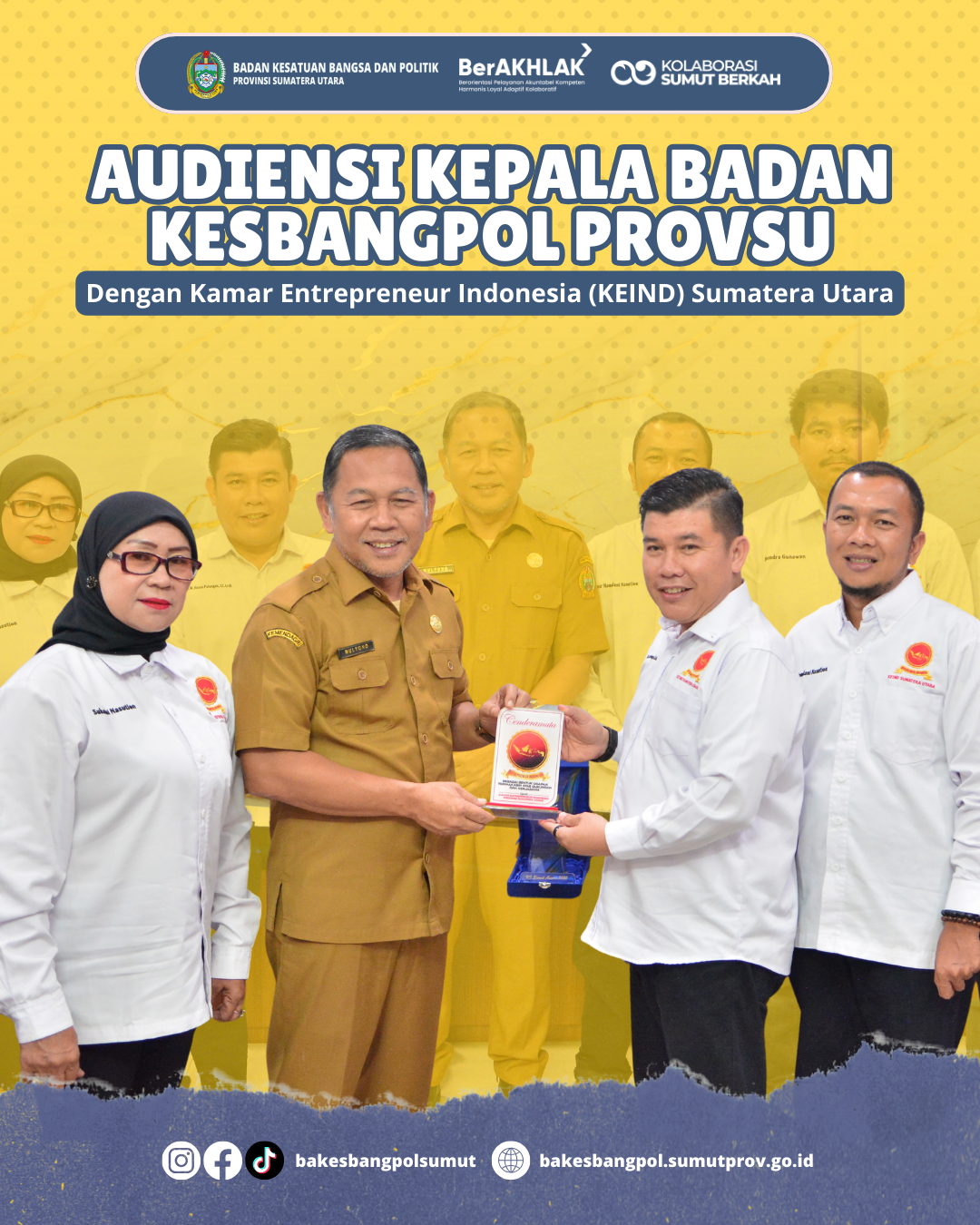 AUDIENSI  KEPALA BADAN KESBANGPOL PROVSU DENGAN KAMAR ENTREPRENEUR INDONESIA  (KEIND) SUMUT