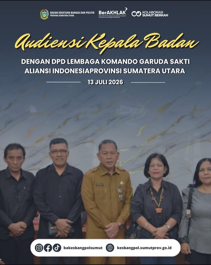 AUDIENSI KEPALA BADAN DENGAN DPD LEMBAGA KOMANDO GARUDA SAKTI ALIANSI INDONESIA