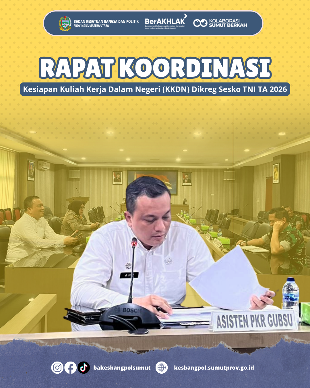 RAPAT KOORDINASI KEDSIAPAN KULIAH KERJA DALAM NEGERI (KKDN) DIKREG SESKO TNI TA 2026