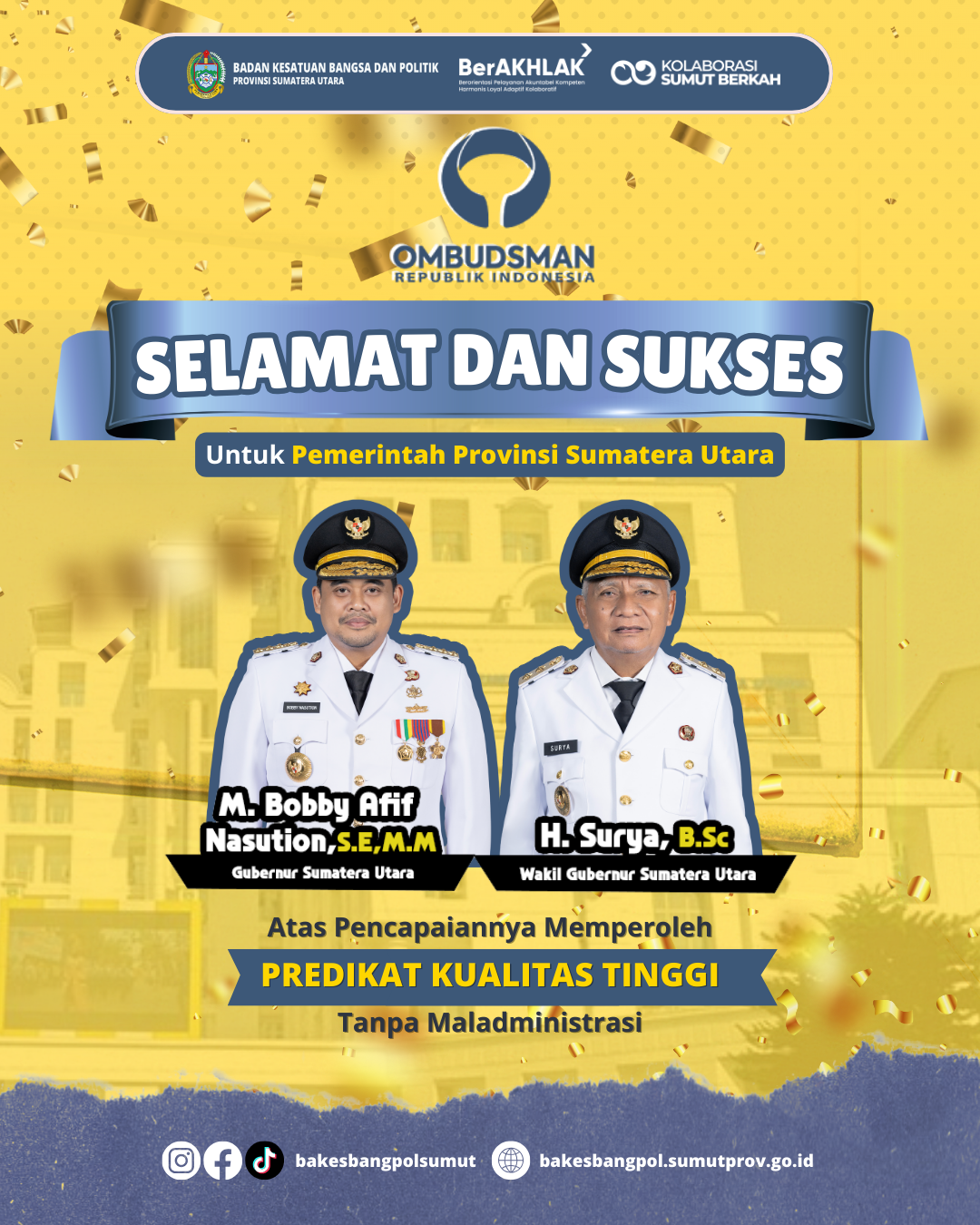 SELAMAT DAN SUKSES ( PREDIKAT KUALITAS TINGGI )  TANPA MALADMINISTRASI